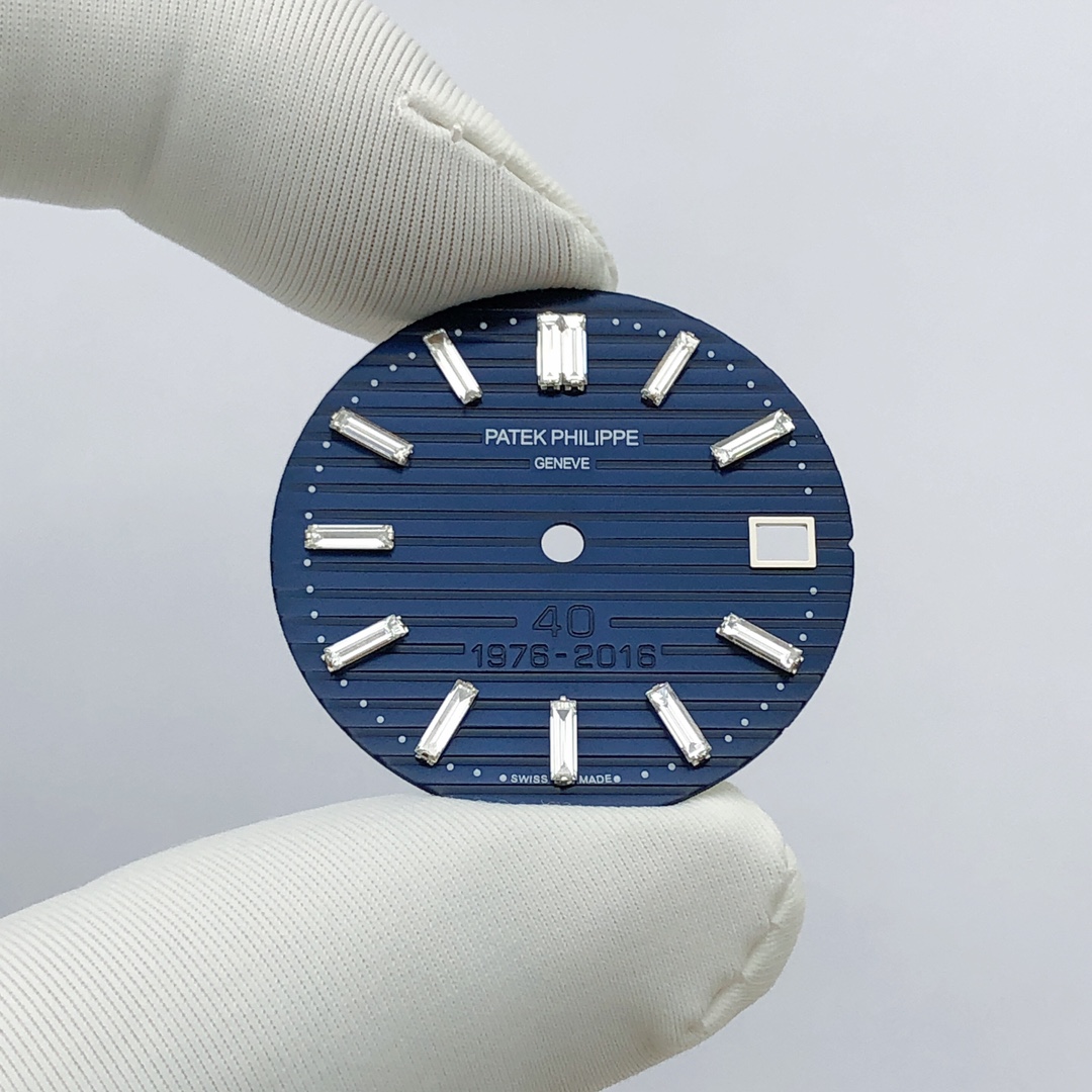PP5711 Nautilus Aftermarket Dial, Diamonds/Lab, Blue - timedealer